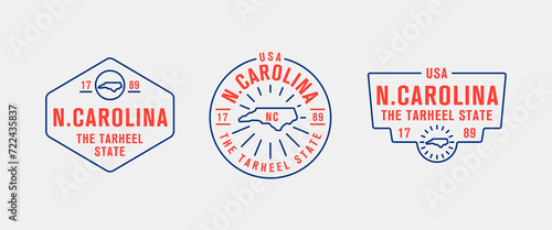 North Carolina - The Tar heel State. North Carolina state logo, label, poster. Vintage poster. Print for T-shirt, typography. Vector illustration