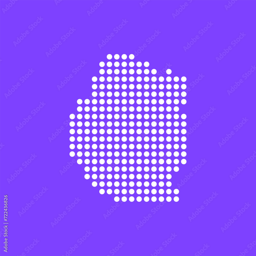 Fototapeta premium Vector square pixel dotted map of Eswatini isolated on background. Digital map logo.