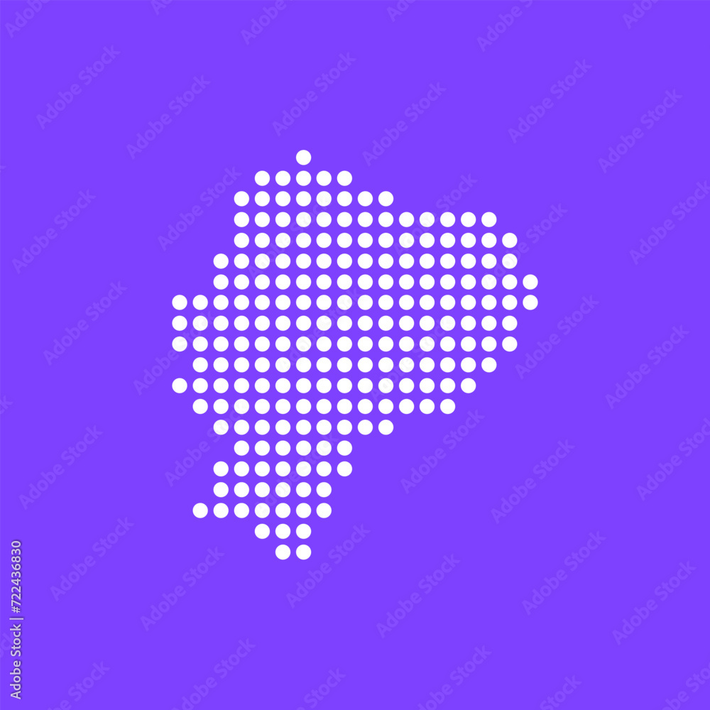 Vector square pixel dotted map of Ecuador isolated on background. Digital map logo. Vector square pixel dotted map of Ecuador isolated on background. Digital map logo.