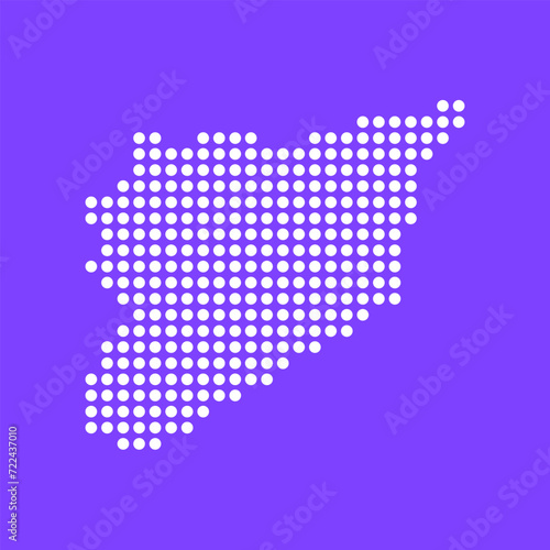 Vector square pixel dotted map of Syria isolated on background. Digital map logo.