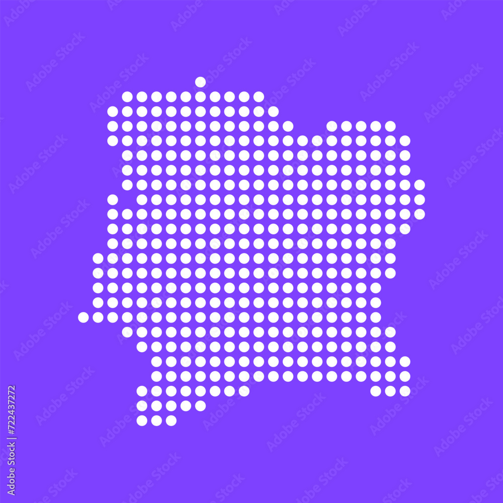 Vector square pixel dotted map of Côte d'Ivoire isolated on background.