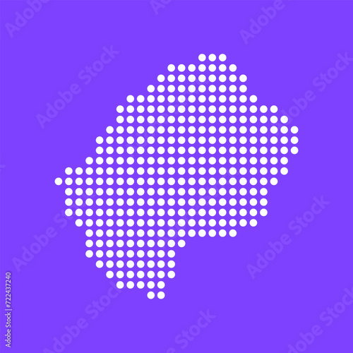 Vector square pixel dotted map of Lesotho isolated on background.