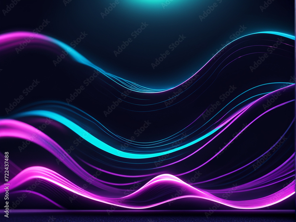 The image is an abstract 3D render of neon wave with flowing lines of rainbow colors. The image is an abstract 3D render of neon wave with flowing lines of rainbow colors.