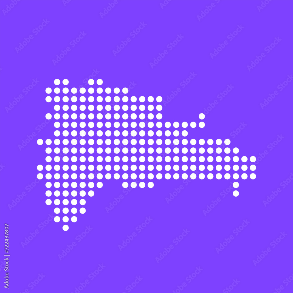 Vector square pixel dotted map of Dominican Republic isolated on background.