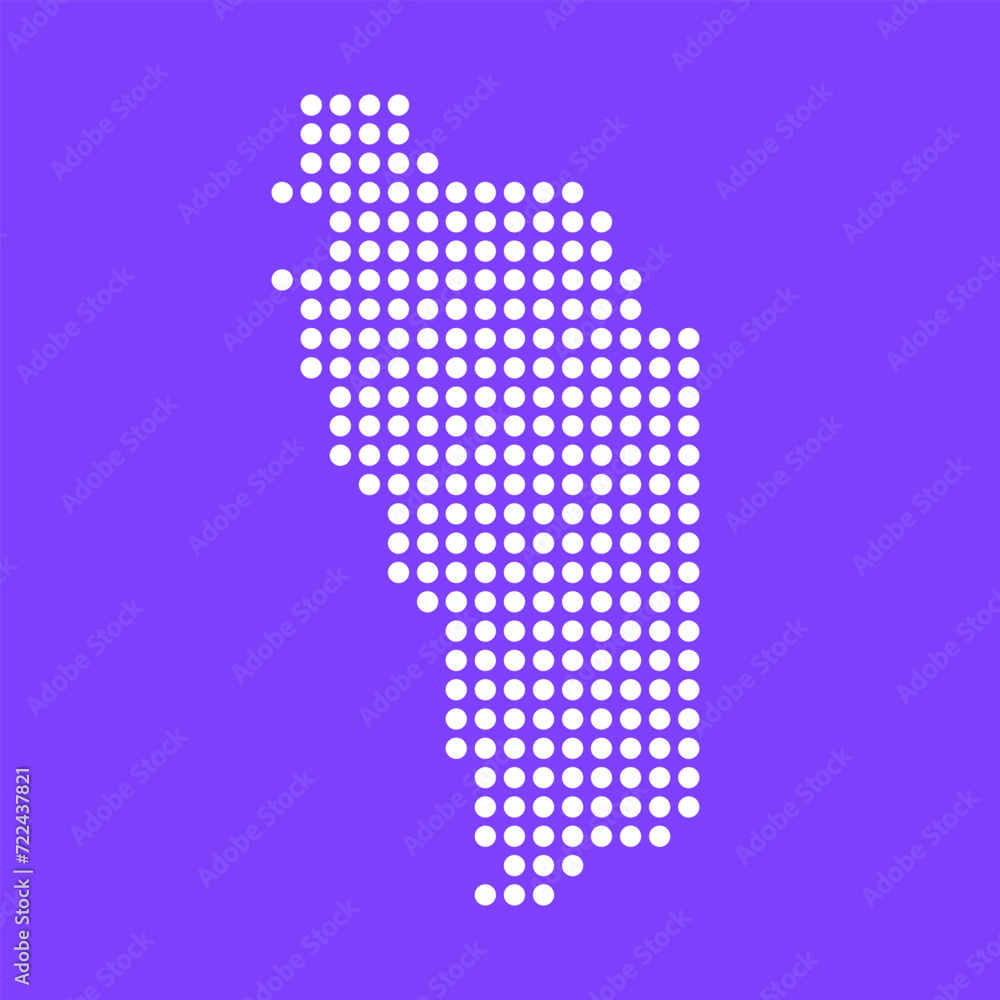 Fototapeta premium Vector square pixel dotted map of Dominica isolated on background.