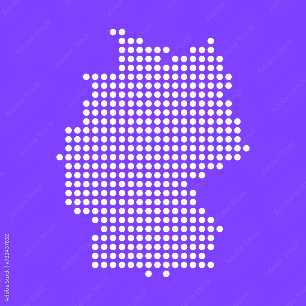 Vector square pixel dotted map of Germany isolated on background.