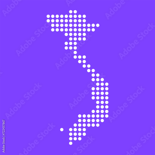 Vector square pixel dotted map of Japan isolated on background.