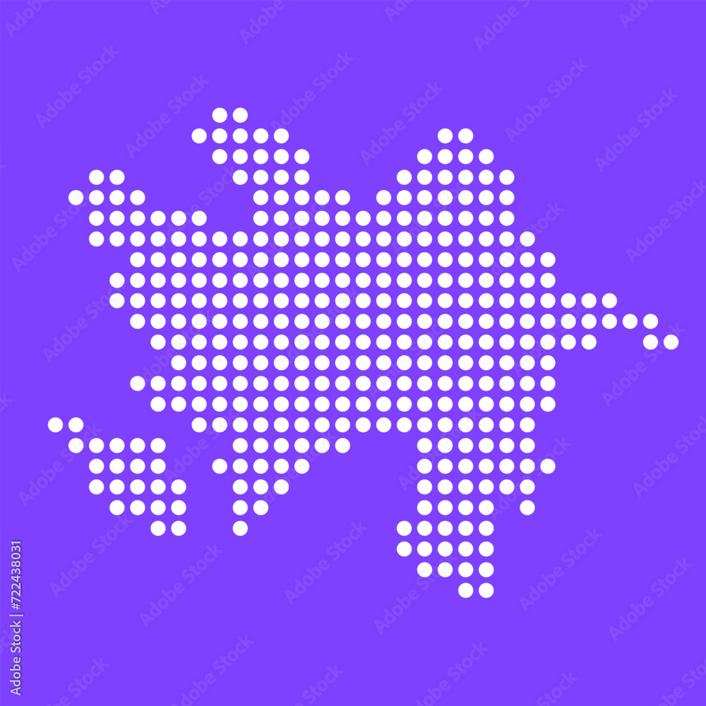 Vector square pixel dotted map of Azerbaijan isolated on background. Vector square pixel dotted map of Azerbaijan isolated on background.