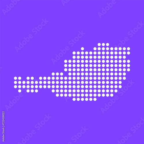 Vector square pixel dotted map of Austria isolated on background.
