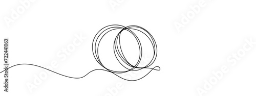 One continuous line drawing of Wedding rings. Romantic elegance concept and symbol proposal engagement and love marriage invitation in simple linear style. Editable stroke. Doodle vector illustration