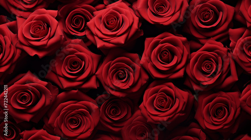 Backdrop of red roses