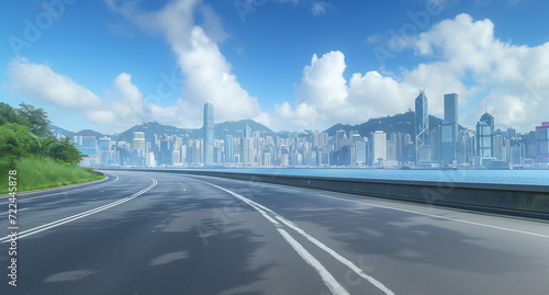 empty roads in the city of china hong kong