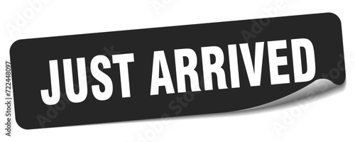 just arrived sticker. just arrived label
