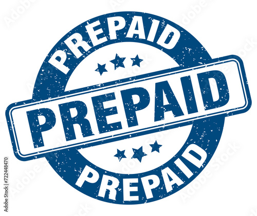 prepaid stamp. prepaid label. round grunge sign