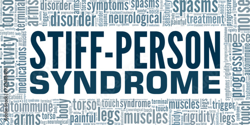 Stiff-person Syndrome SPS word cloud conceptual design isolated on white background.