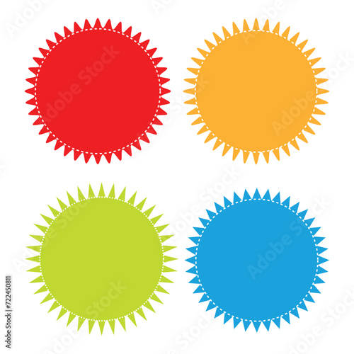 Starburst, sunburst price tag, label. Empty, blank price flash for promotion, marketing, sales concepts. Vector Illustration. EPS file 153.