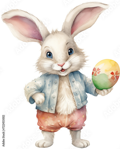 Watercolor PNG Illustration of a Cute Bunny Rabbit (ID: 722453002)