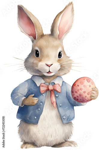 Watercolor PNG Illustration of a Cute Bunny Rabbit (ID: 722453018)