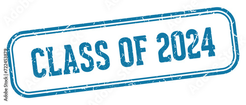 class of 2024 stamp. class of 2024 rectangular stamp on white background