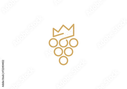 simple modern king grape logo design