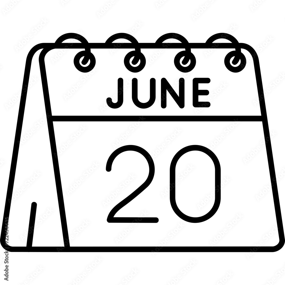 Fototapeta premium 20th of June Icon