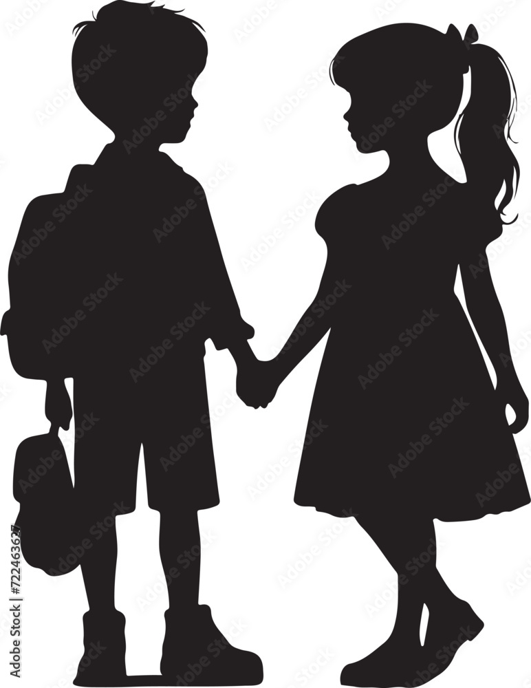 silhouette of a child vector illustration 
