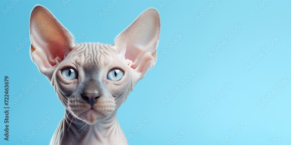 A close up of a cat with striking blue eyes. Perfect for animal lovers and pet-themed designs