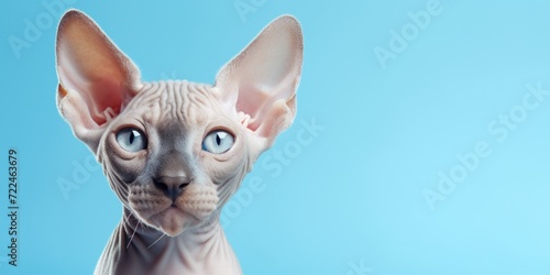 A close up of a cat with striking blue eyes. Perfect for animal lovers and pet-themed designs © Fotograf