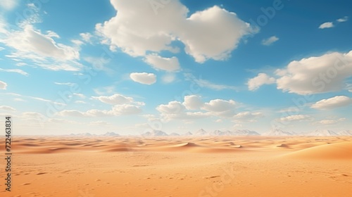 A picturesque desert landscape with a few clouds in the sky. Suitable for various uses