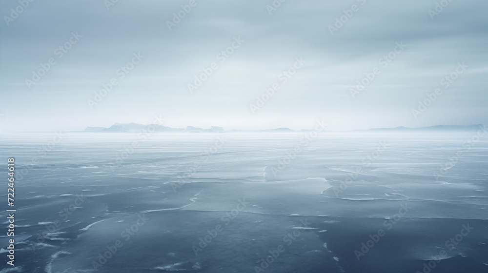Minimalist Frozen Lake Landscape