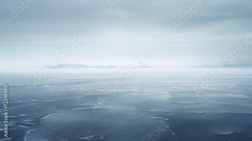 Minimalist Frozen Lake Landscape