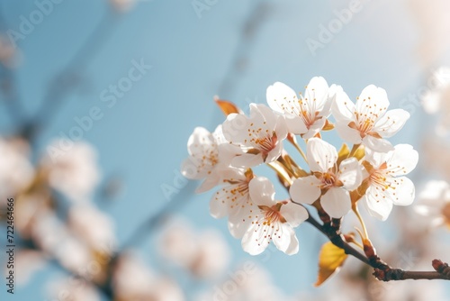 A close-up view of a flower on a tree. Suitable for various uses