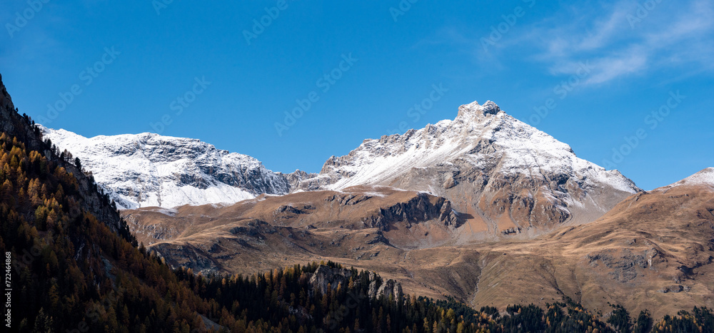 Scenic view of the Arblatsch mountain in the Swiss alps