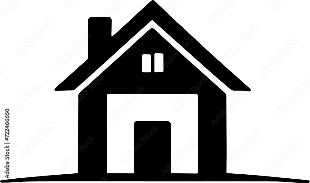 Real estate building or house icon isolated on white background