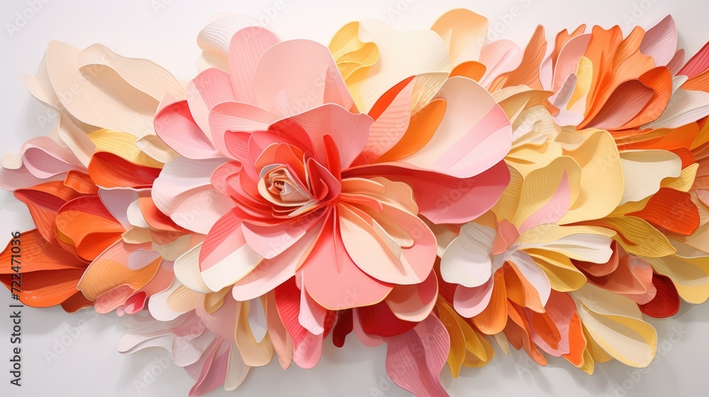 Colorful paper flowers background Colorful paper flowers background