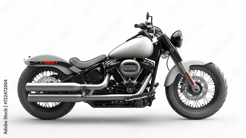 A gray motorcycle isolated on a white background