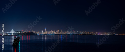 Wide Panorama of the downtown San Francisco buildings From across the bay