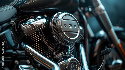 Close-up on the engine of a motorcycle © Cla78