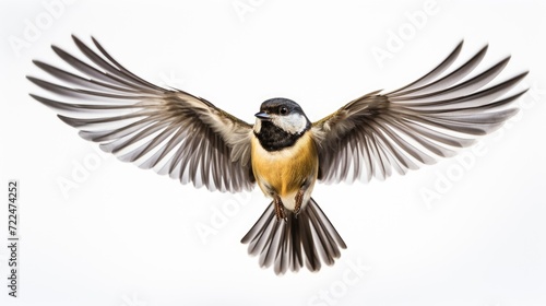 A bird soaring through the air with its wings spread. Perfect for nature and wildlife enthusiasts