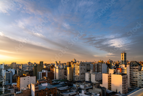 sunrise View of Cordoba Argentina City from Roof top