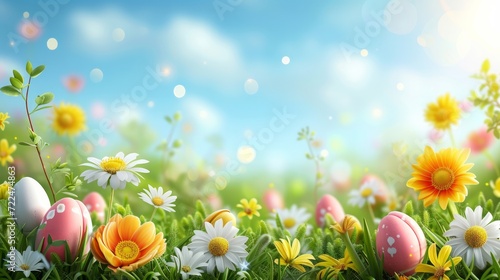 Beautiful bright poster for the spring holiday. Template without text