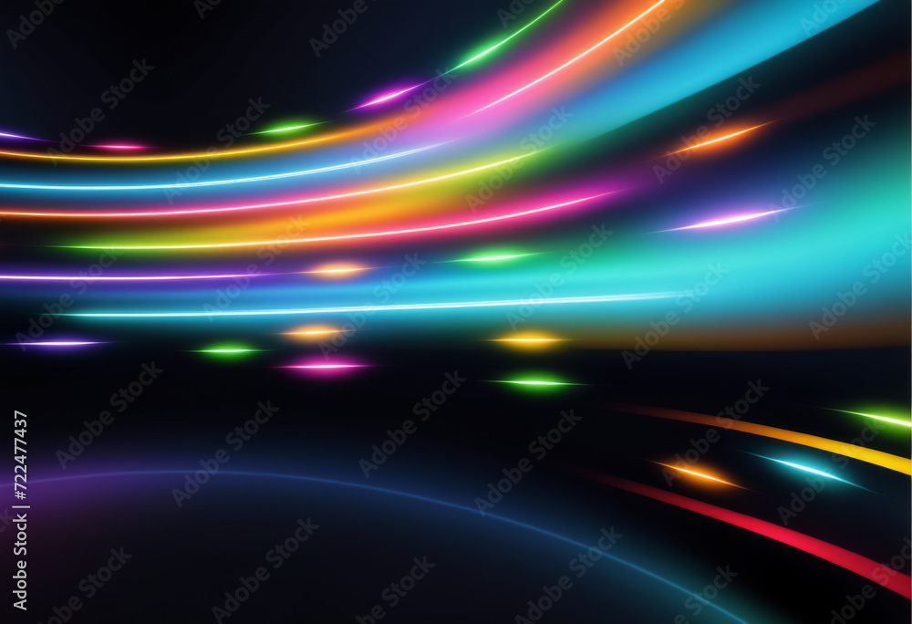 Multicolored geometric shape abstract technology background, light speed illustration.