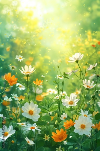 Beautiful bright poster for the spring holiday. Template without text
