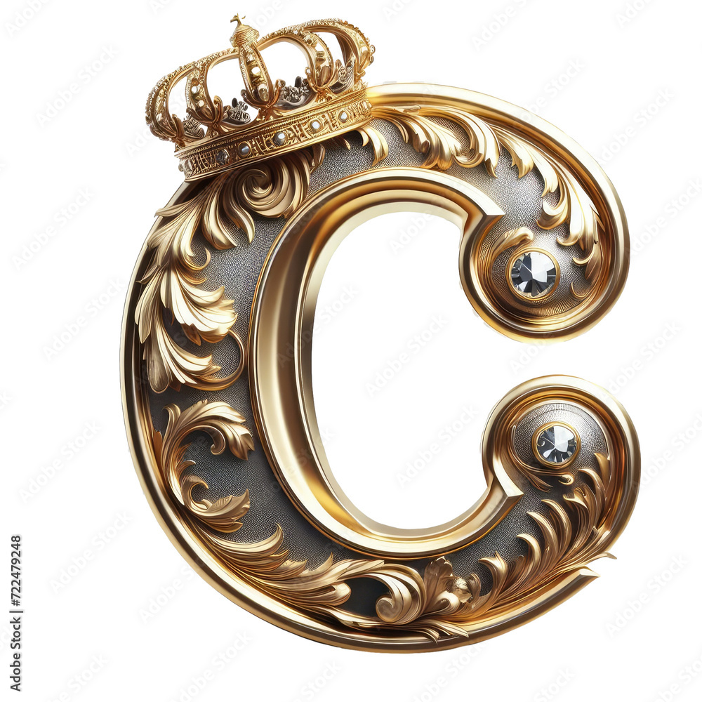 Isolated 3D Letter on a Clear PNG Canvas Generative AI