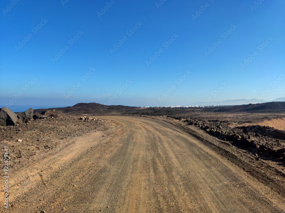 Road on Lanzarote, Canary Islands Road on Lanzarote, Canary Islands