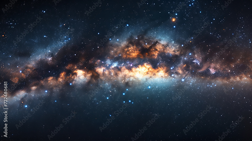 Behold the breathtaking beauty of the Milky Way galaxy, adorned with countless stars and vibrant nebulae. A mesmerizing panoramic view that will transport you to the depths of the universe.