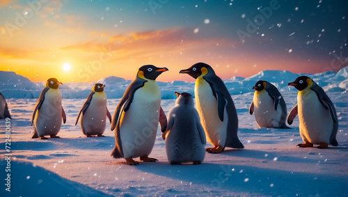 Cute penguins in the north 