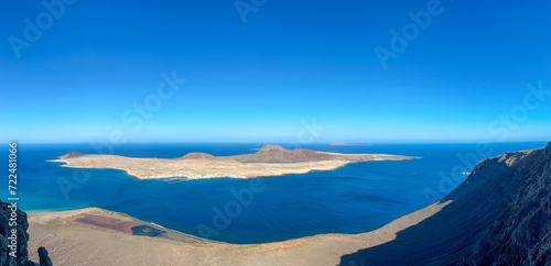 Lanzerote, Spain - December 24, 2023: Views from Mirador del Rio on the island of Lanzerote in Spain's Canary Islands
 photo
