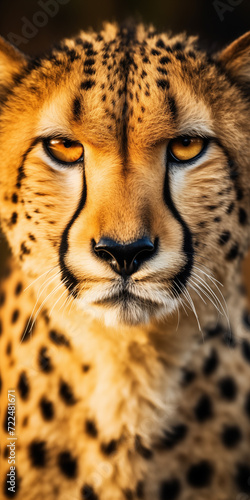 Cheetah close-up  sitting in nature