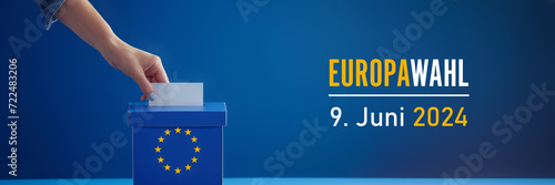 Motiv zur Europawahl am 9 Juni 2024 mit Text und Datum photo